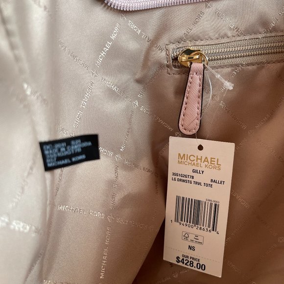 Michael Kors Gilly L Drawstring Tote Bag MK Pink - Picture 8 of 10